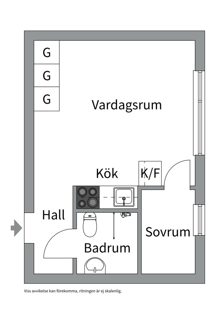 Planlösning från Schlytersvägen 69, Till salu i Aspudden, Stockholm
