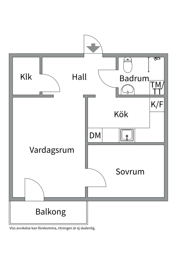Planlösning från Botvidsgatan 8B, Kommande i Höganäs, Uppsala