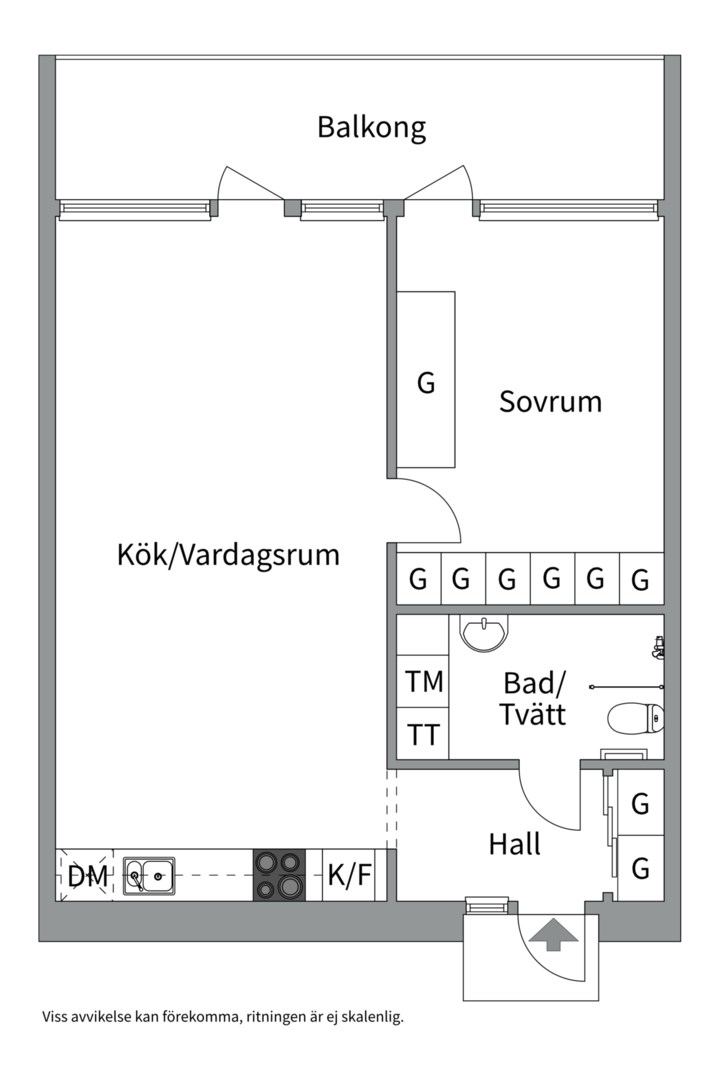 Planlösning från Fendergatan 6, Såld i Hammarby Sjöstad, Stockholm