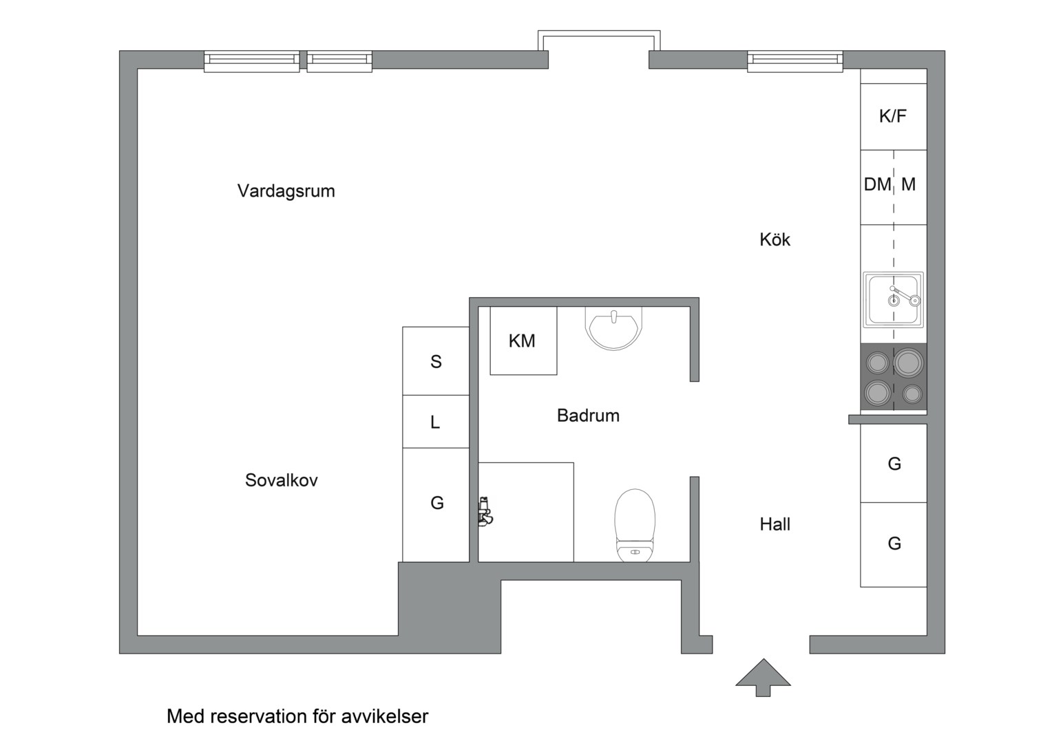 Planlösning från Våtmarksvägen 60, Till salu i Järvastaden, Solna