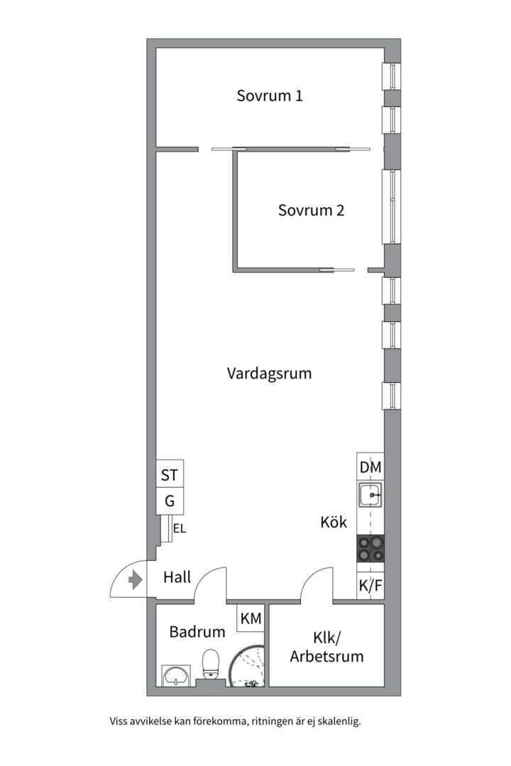 Planlösning från Responsgatan 14, Till salu i Midsommarkransen - Telefonplan, Stockholm