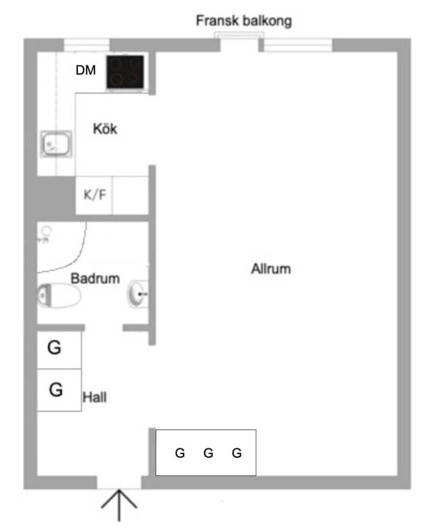 Planlösning från Edinsvägen 10, Kommande i Ektorp, Nacka