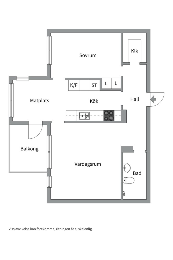 Planlösning från Landåvägen 77, Till salu i Jarlaberg, Nacka