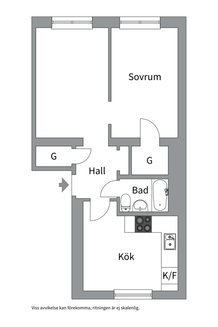 Planlösning från Kyrkogårdsvägen 57, Till salu i , Stockholm