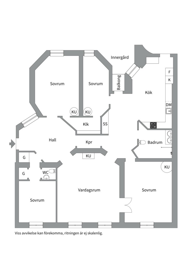 Planlösning från Norrtullsgatan 28, Kommande i Vasastan - Norrtull, Stockholm