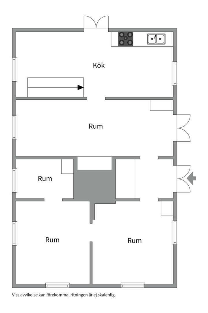 Planlösning från Östanå 109, Såld i Morkarla, Östhammar