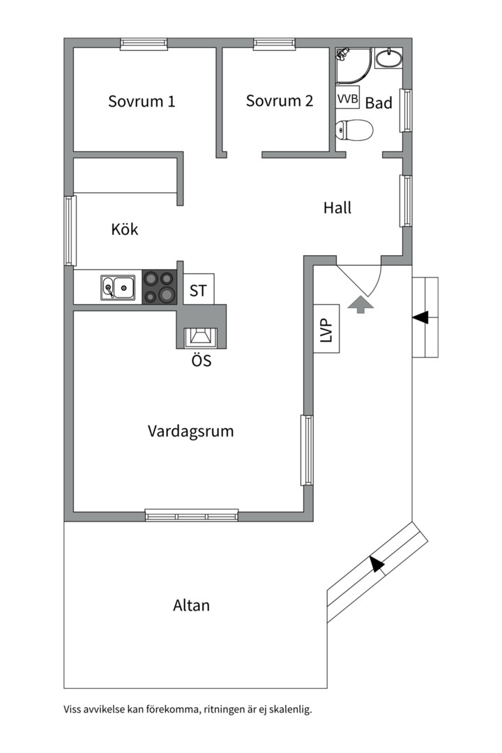Planlösning från Gustavsbo 216, Såld i Lövstabruk, Tierp