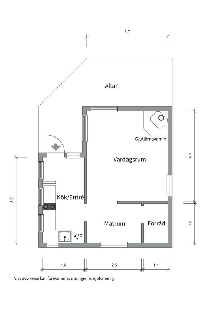 Planlösning från Tulpanvägen 46, Såld i Tunabackar, Uppsala