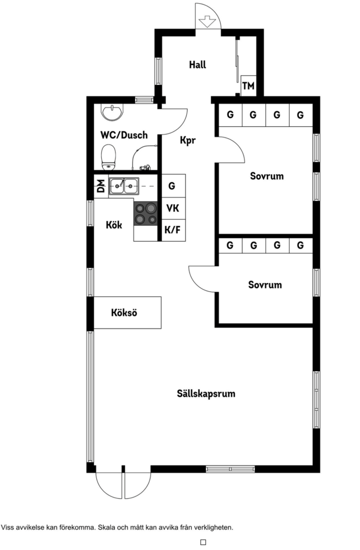 Planlösning från Seglarbyvägen 9, Såld i Bullandö, Värmdö