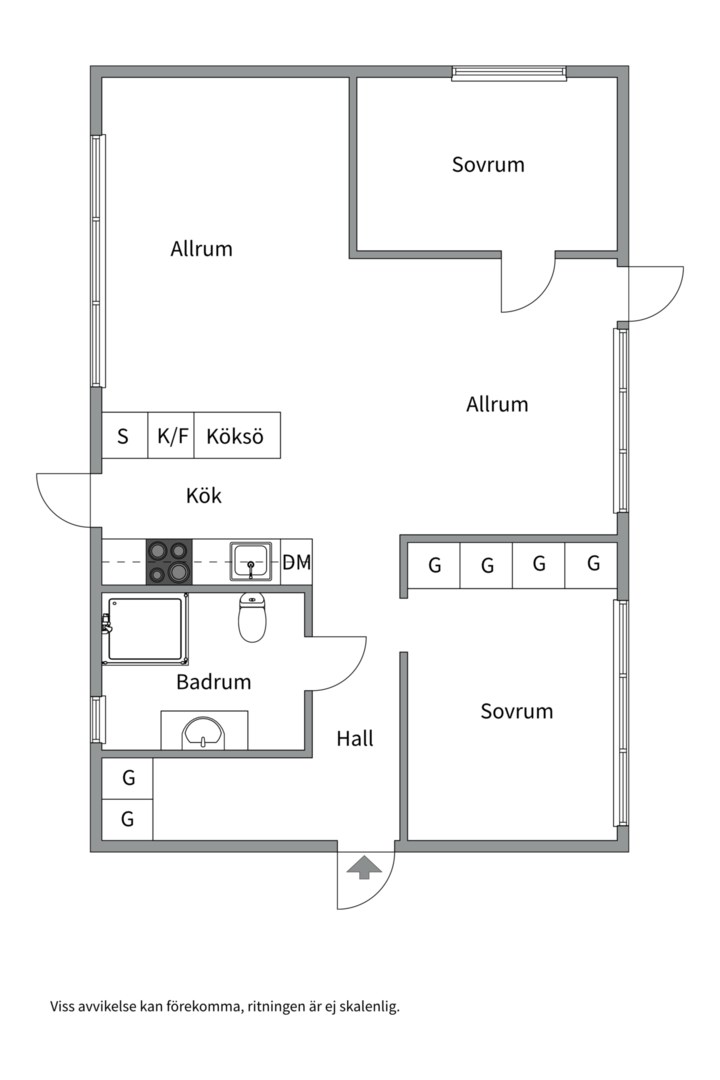 Planlösning från Tranviksvägen 6, Såld i Bodatorp, Värmdö