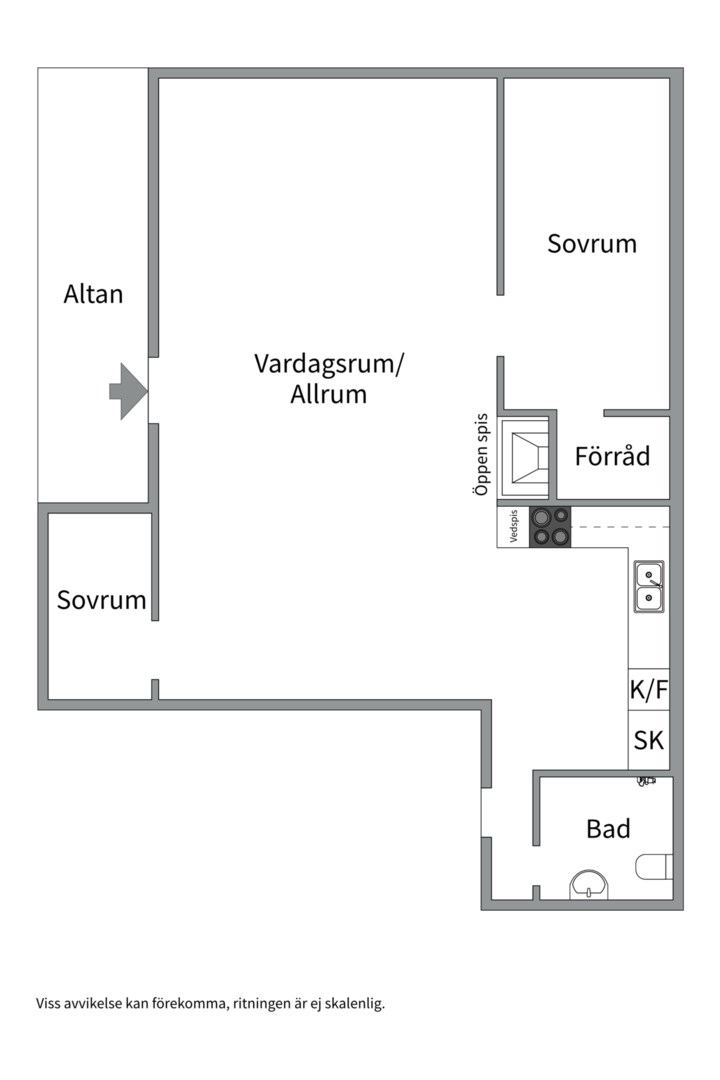 Planlösning från Borgvägen 5, Såld i Munga, Västerås