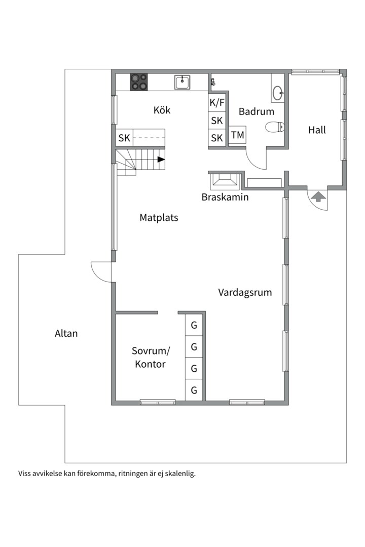 Planlösning från Långsjövägen 12, Såld i Överby - Vindö, Värmdö