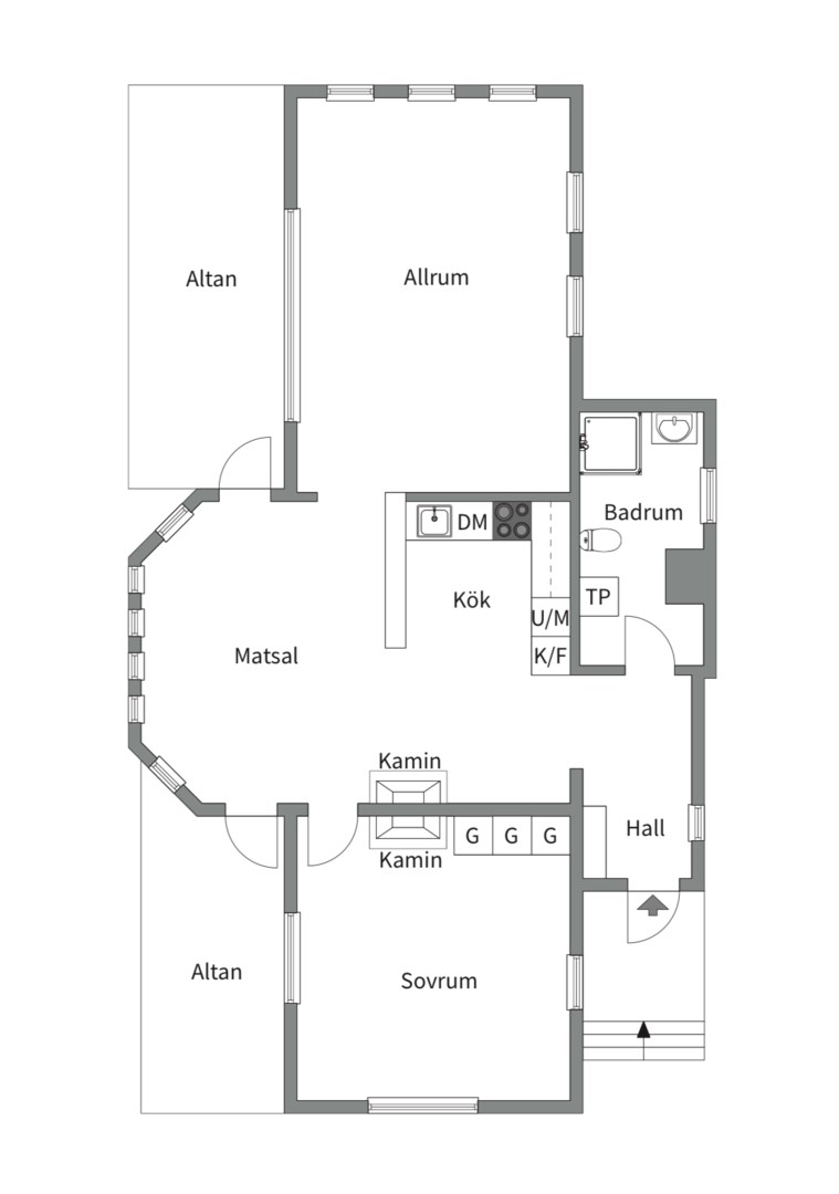 Planlösning från Vidsjövägen 8, Såld i Stavsnäs, Värmdö
