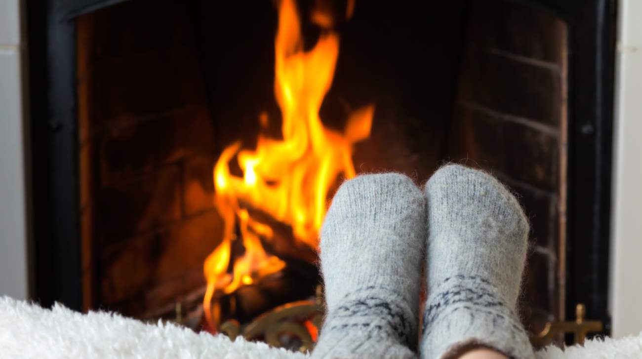 Fisk luft, sprakande värmande brasa, sköna sängar