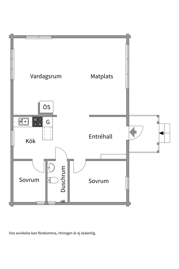Planlösning från Kungstomtsvägen 17, Såld i Skyttorp, Uppsala