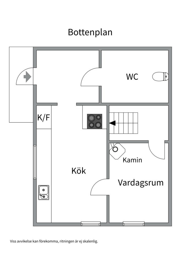 Planlösning från Rasbo allmänning 64, Såld i Rasbo, Uppsala