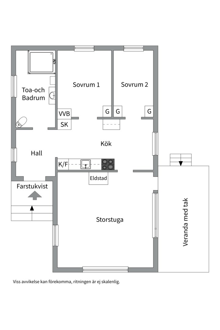 Planlösning från Onsike 63, Såld i Vänge, Uppsala