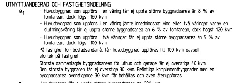 Byggrätt enligt gällande detaljplan för Spejarvägen 8, Nacka Älgö 28:4.