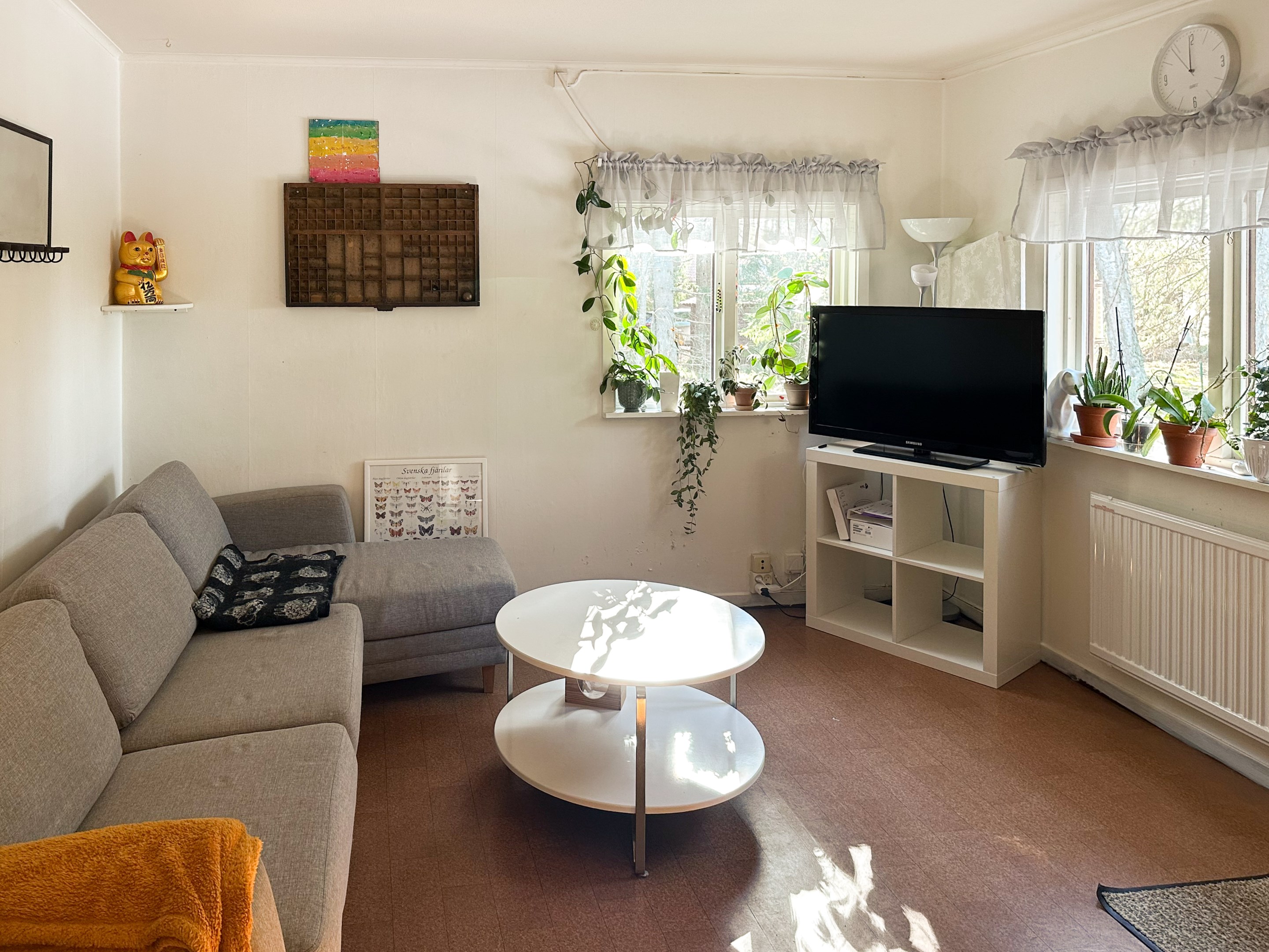 Vardagsrum med fint ljusinsläpp.