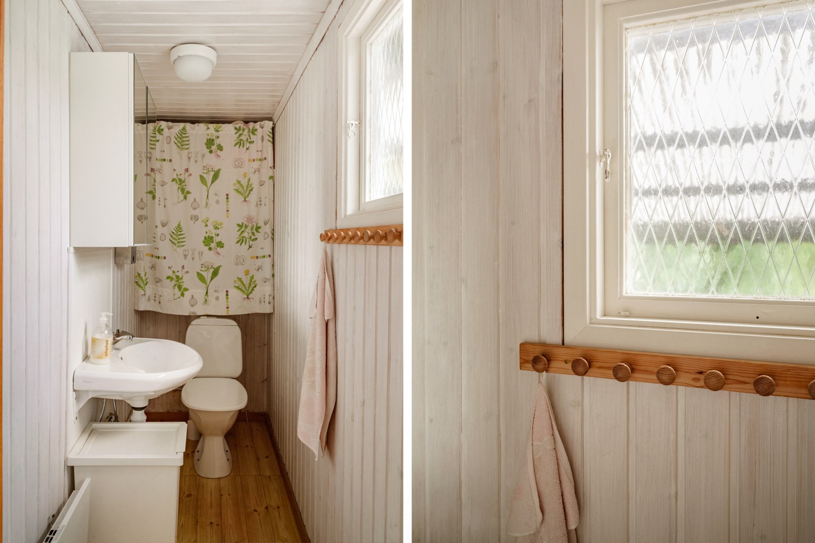 Toaletten nås via entréhallen.