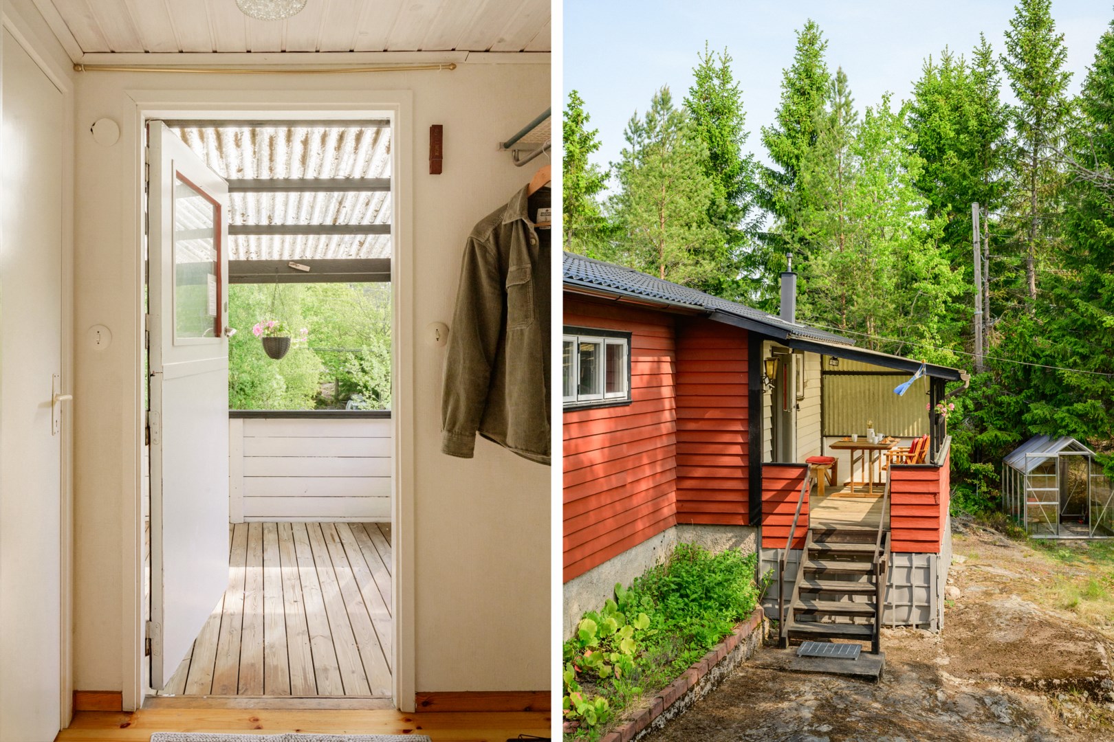 Entréhall med utgång till altan.