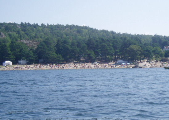 Capri badstrand från havet