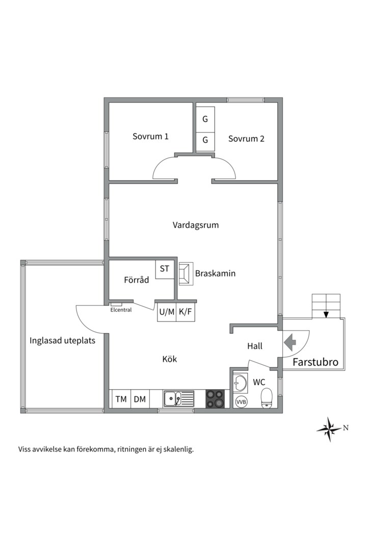 Planlösning från Långängsvägen 5, Såld i Borgarbo, Uppsala