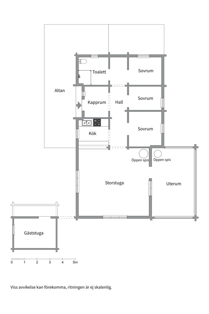 Planlösning från Östra Dalgången 1, Såld i Nolsterby strand, Östhammar
