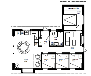 Planlösning från Löknäsvägen 22, Såld i Vindö, Värmdö