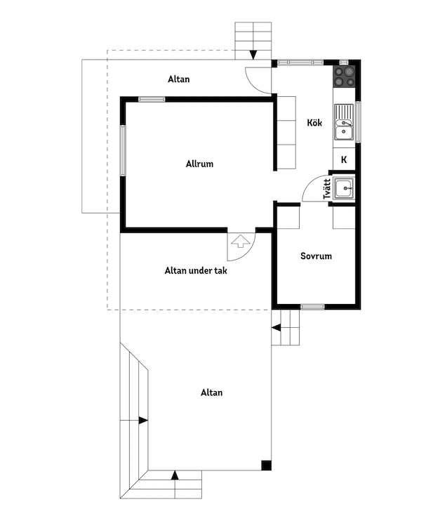 Planlösning från Löknäsvägen 25, Såld i Vindö, Värmdö