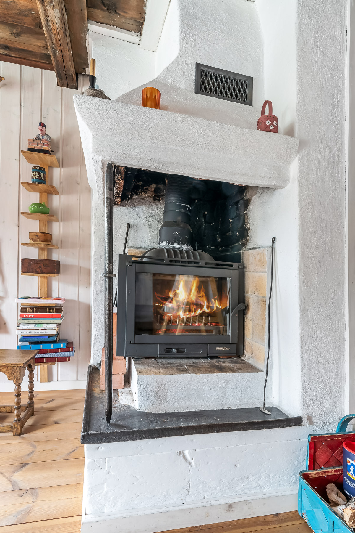 Öppen spis i storstuga