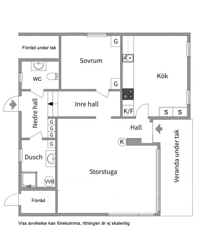 Planlösning från Bodatorpsvägen 14, Kommande i Bodatorp, Värmdö