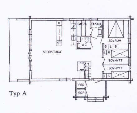 Planlösningen är typ A fast spegelvänd