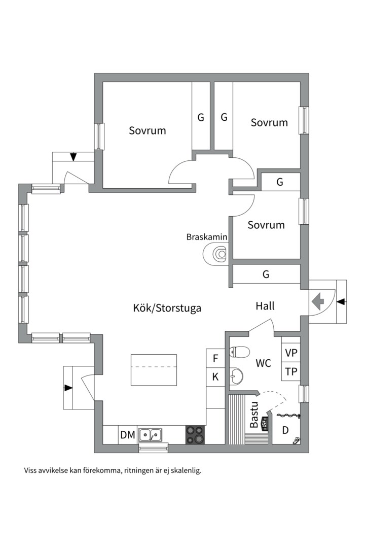 Planlösning från Västra Fällgatevägen 13, Såld i Blidö, Norrtälje