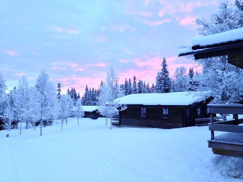 Charmig fjällstuga med naturliga materialval