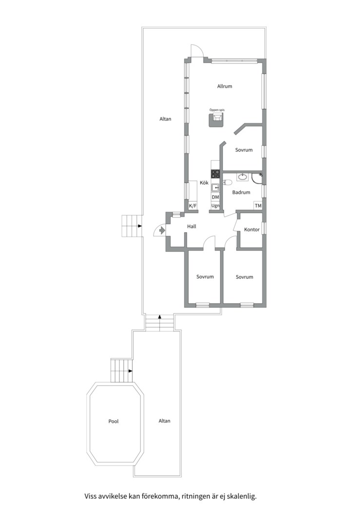 Planlösning från Lillgärdsvägen 5, Kommande i Djurö, Värmdö