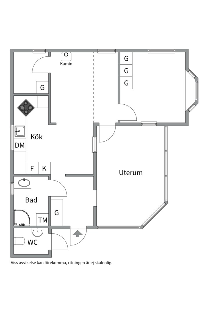 Planlösning från Norrskedika 241, Kommande i Östhammar, Östhammar