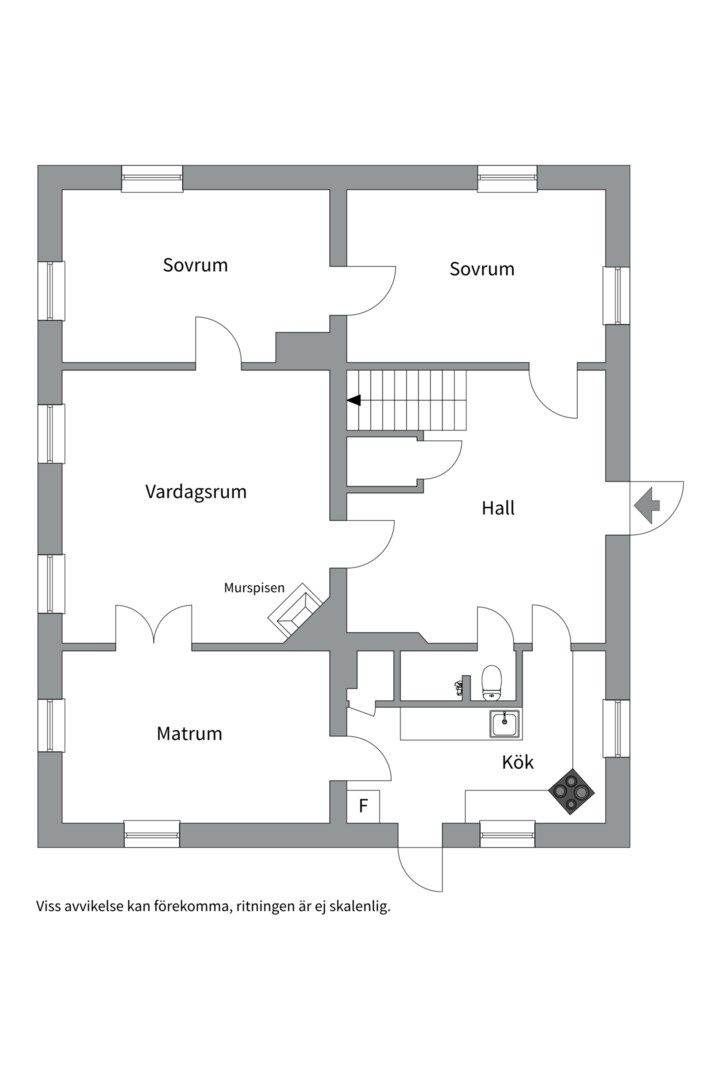 Planlösning från Tuna Prästgården 333, Såld i Alunda, Uppsala