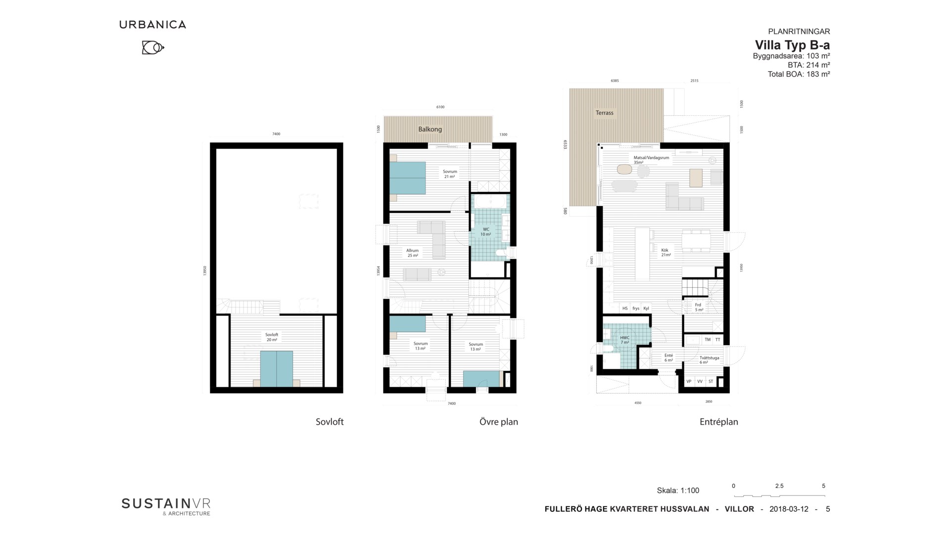 Planlösning från Exklusiva villor, Slutsålt i Fullerö, Uppsala