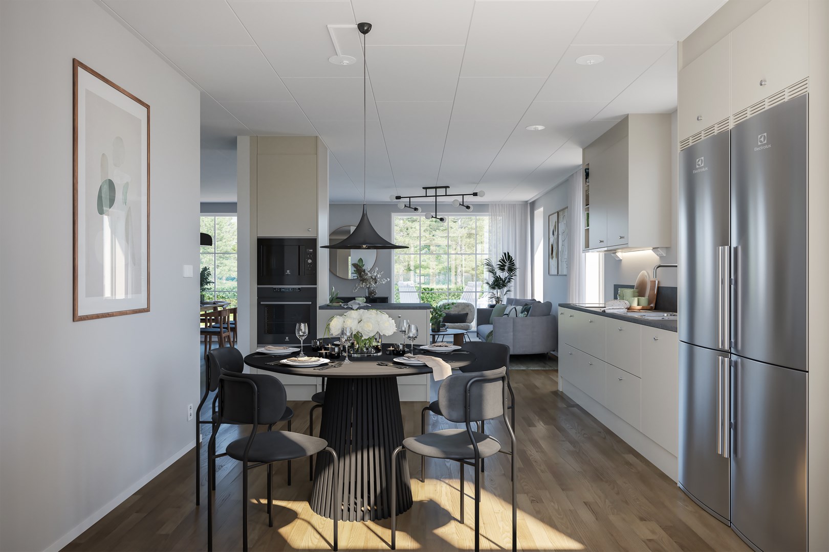 Villa Tallen kök/vardagsrum