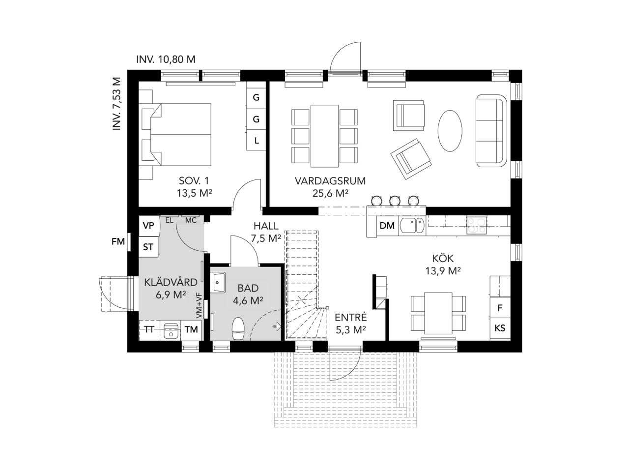 Planlösning från Friliggande villor i Skölsta, Slutsålt i Skölsta, Uppsala
