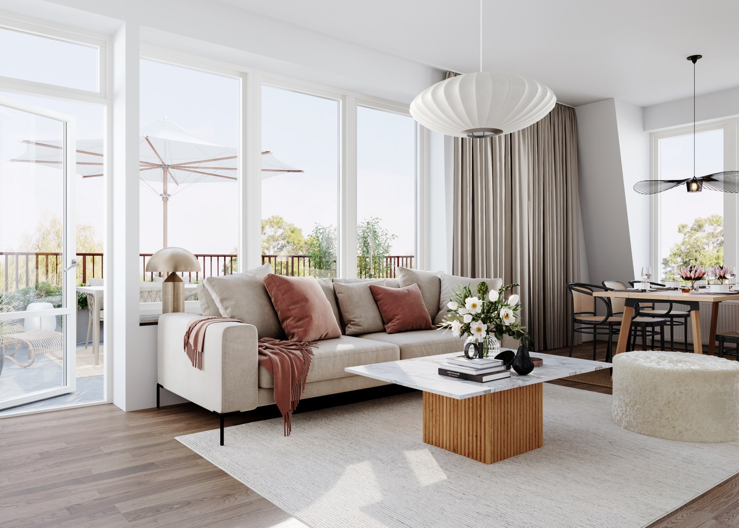 Bostadsbild från Rosendals Trädgård, Pågående i Rosendal, Uppsala