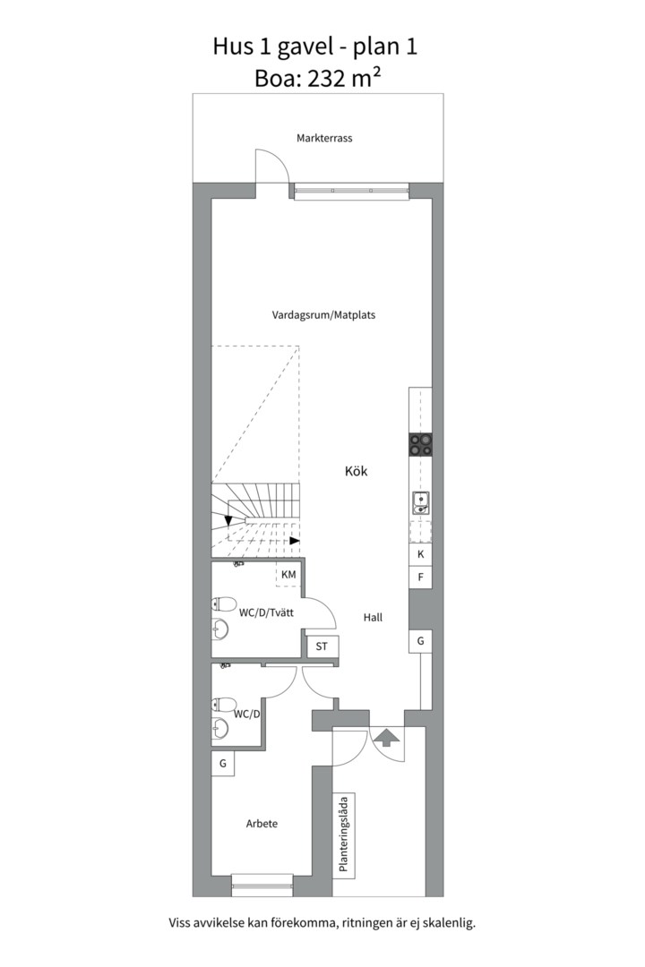 Planlösning från Townhouse Rosendal, Pågående i Rosendal, Uppsala