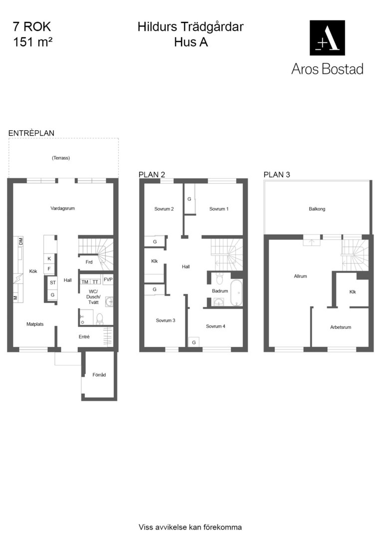 Planlösning från Hildurs trädgårdar, Slutsålt i Luthagen, Uppsala