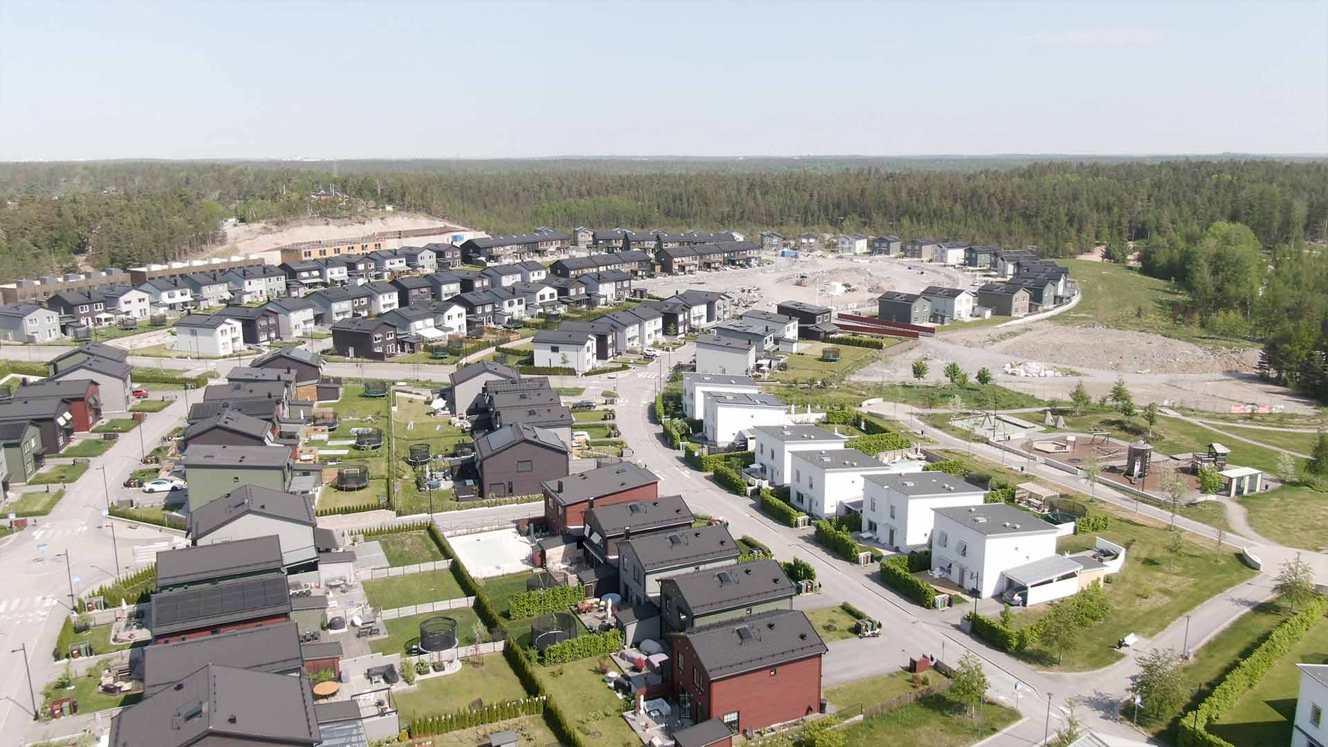 Bostadsbild från Skogsgläntan, Pågående i Älta, Nacka