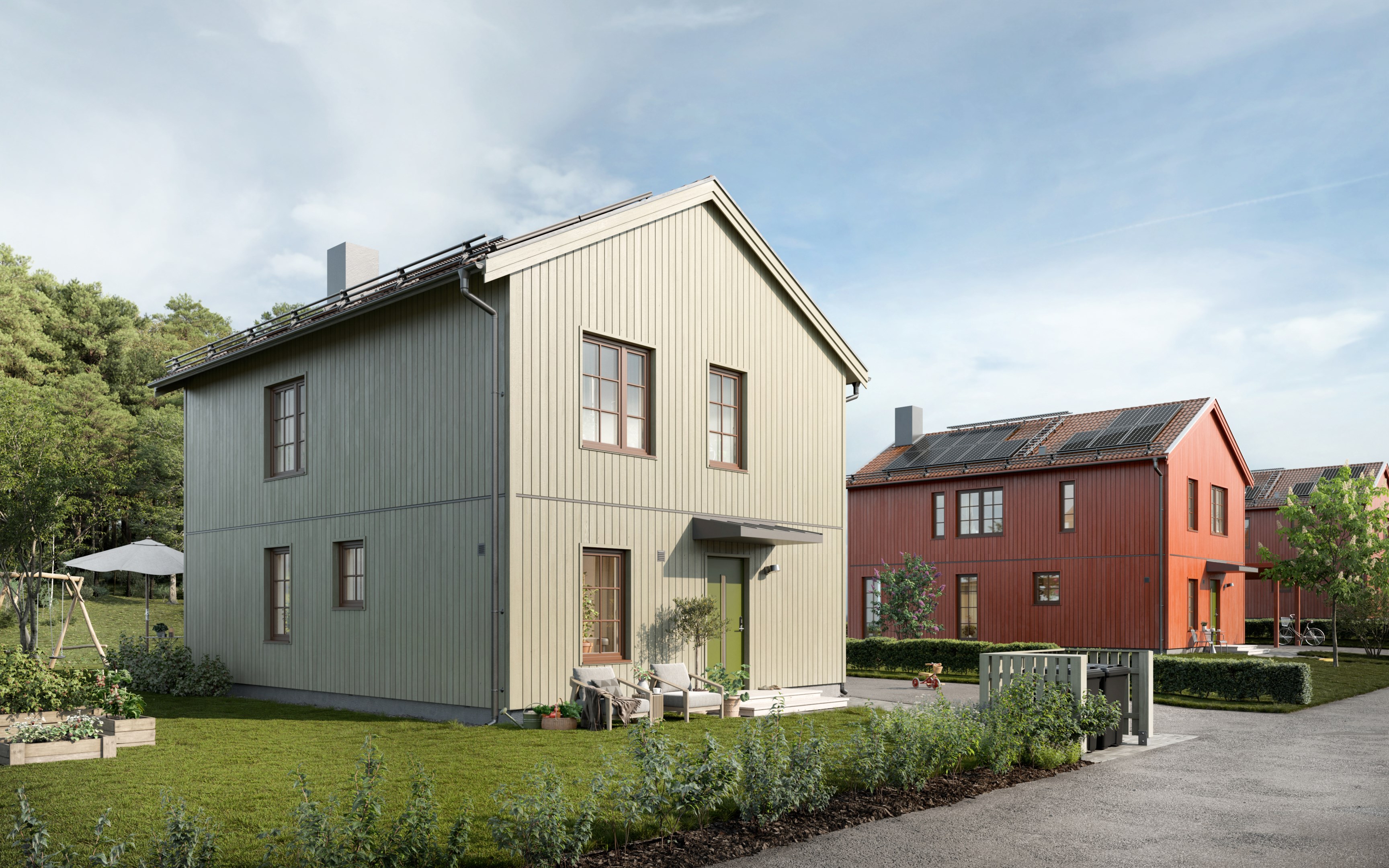 Bostadsbild från Skölsta backe, Pågående i Skölsta, Uppsala