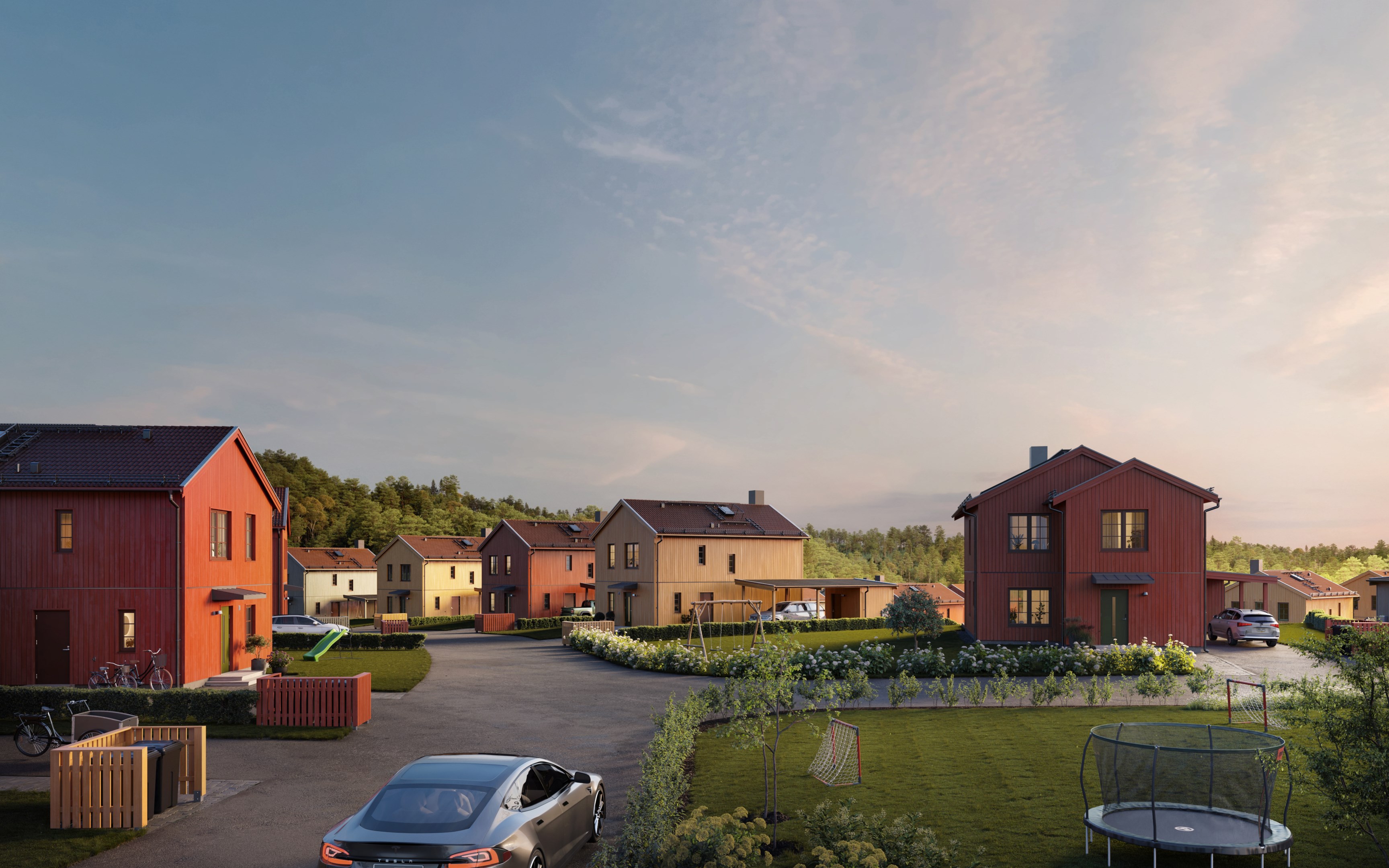 Bostadsbild från Skölsta backe, Pågående i Skölsta, Uppsala