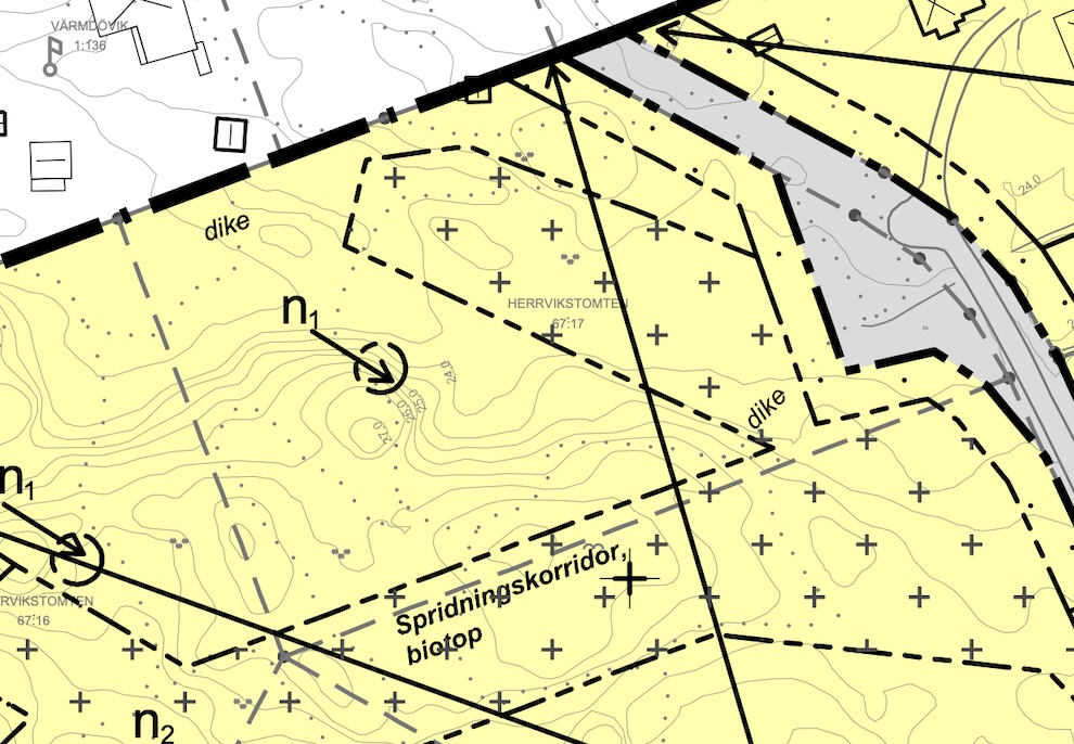 Detaljplanekarta Ryttingevägen 30 - Värmdö Herrvikstomten 67:17
