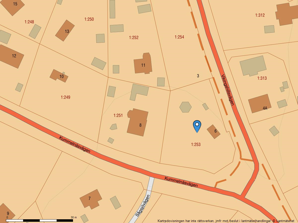 Bostadsbild från Vikingshillsvägen 1, Såld i Kummelnäs, Nacka