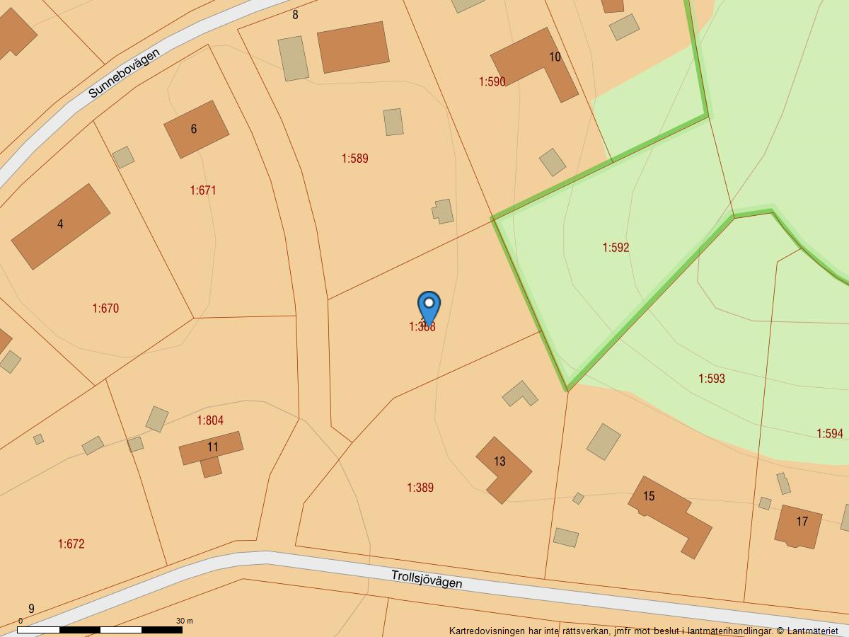 Bostadsbild från Hedvägen 3, Kommande i Södra Lännersta, Nacka